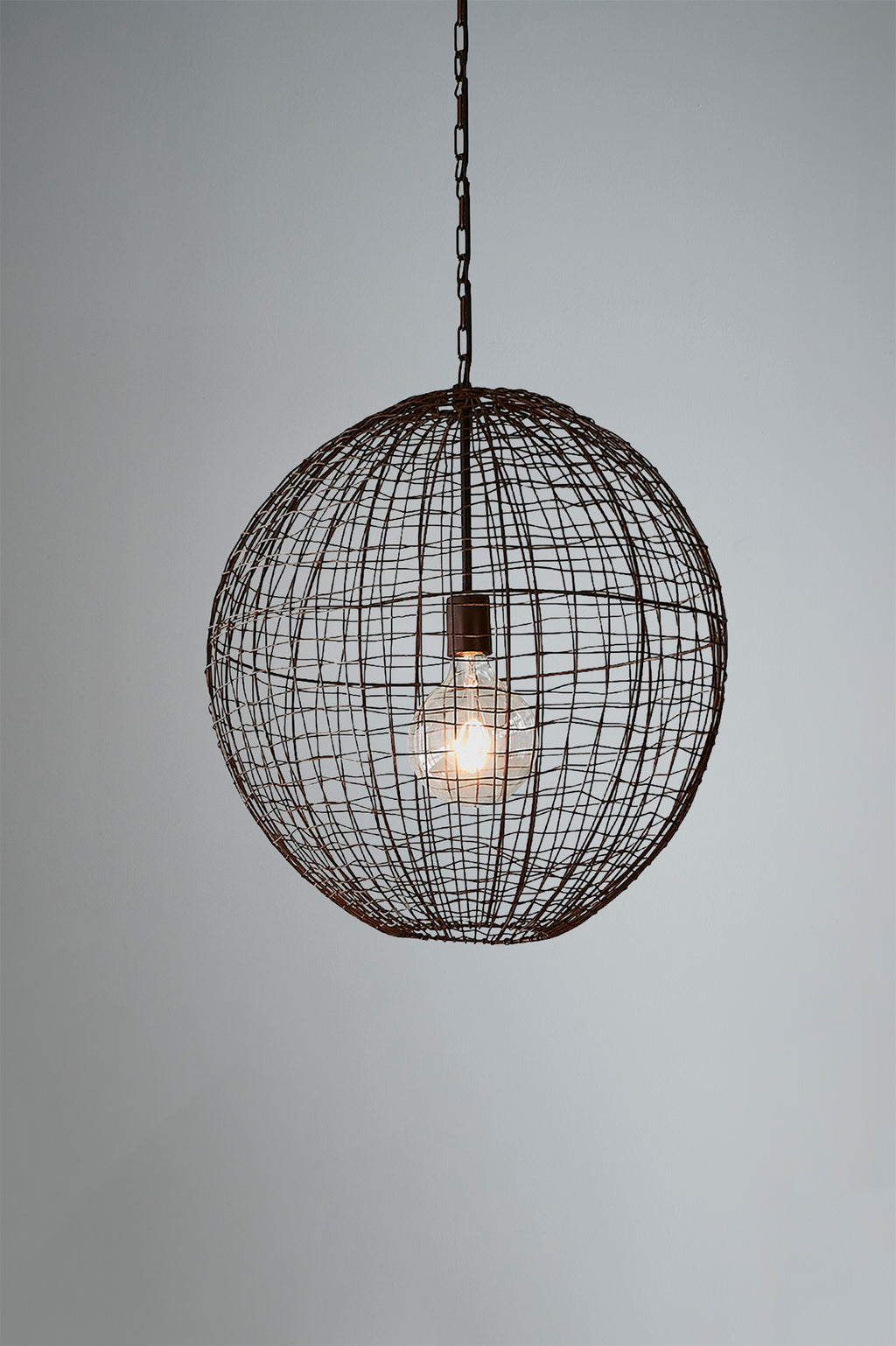 Copper ball deals pendant light