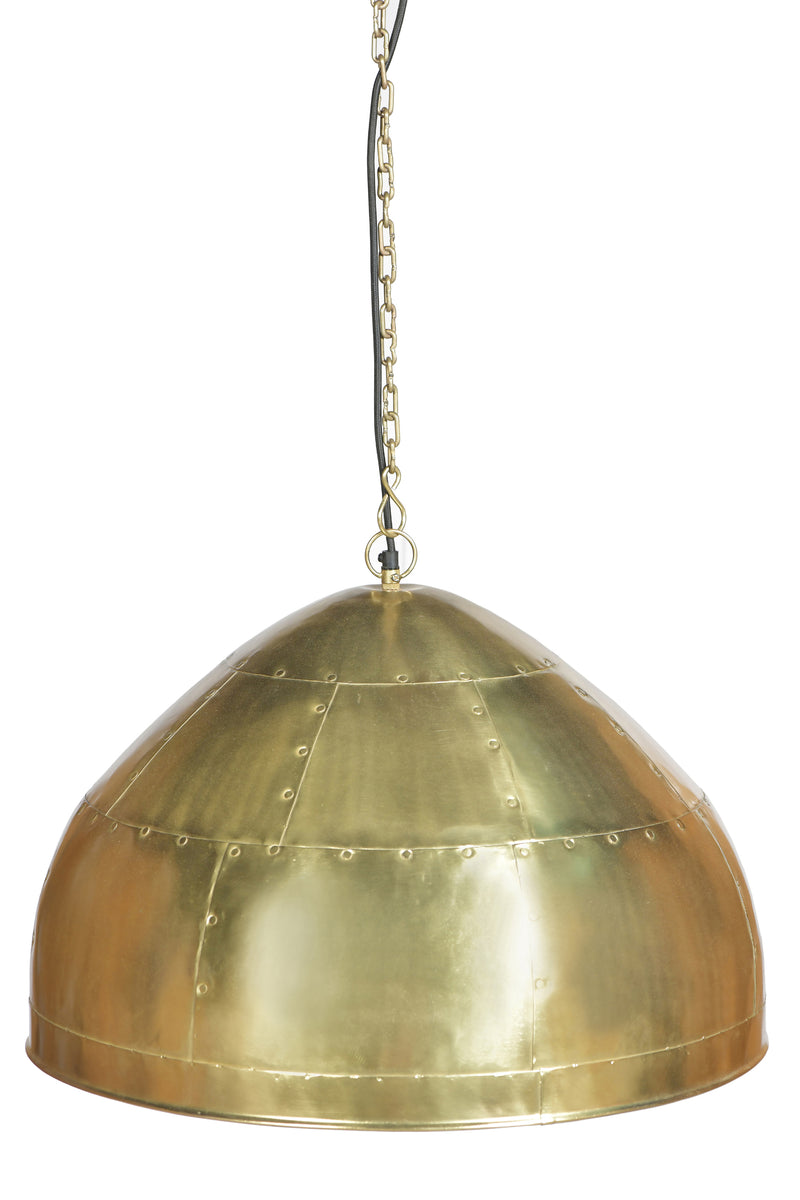 P51 Medium - Antique Brass - Iron Riveted Dome Pendant Light