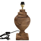 Amphora Small - Dark Natural - Turned Wood Urn Table Lamp
