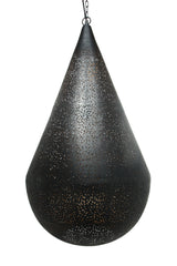Aquarius Large - Black - Perforated Teardrop Pendant Light