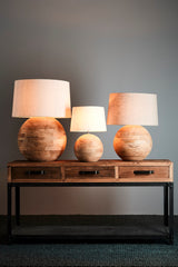 Boule Small - Natural - Turned Wood Ball Table Lamp