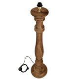 Candela Large - Dark Natural - Turned Wood Candlestick Floor Lamp