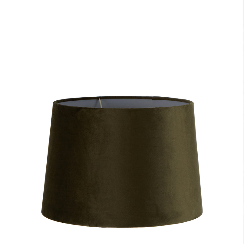 Velvet Drum Lamp Shade Medium Olive Green