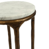 Aries Round Marble Side Table Gold