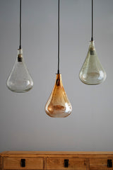 Lustre Teardrop - Pale Gold - Stone Effect Glass Bell Pendant Light