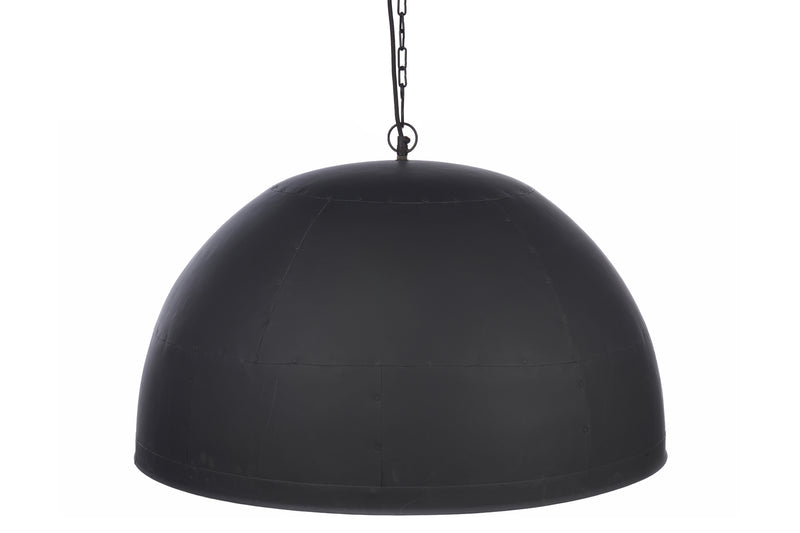 Noir Large - Black With Gold Interior - Extra Large Iron Dome Pendant Light