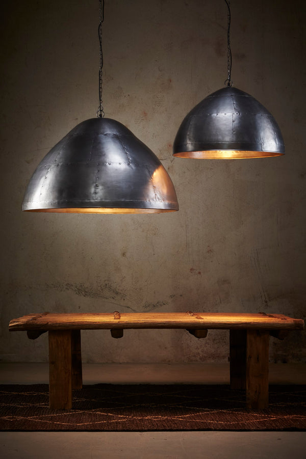 P51 Large - Zinc - Iron Riveted Dome Pendant Light