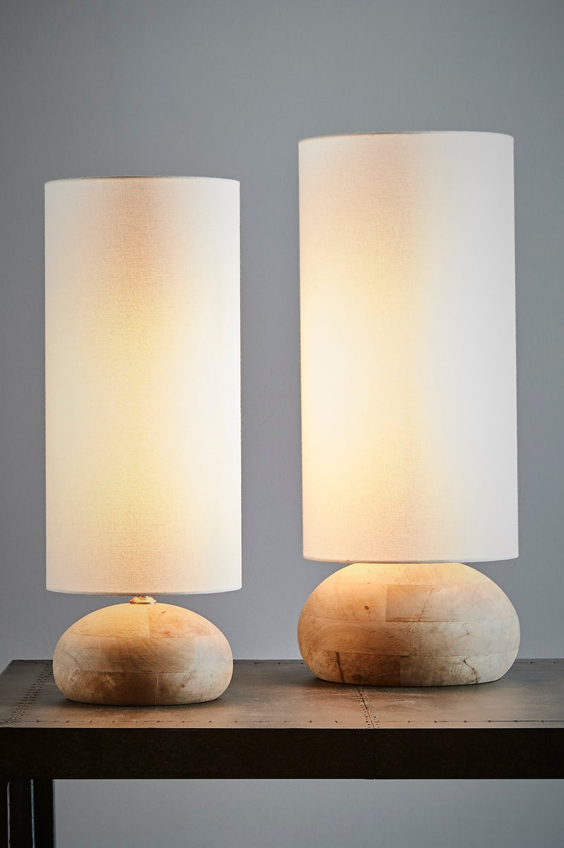 Pebble Large - Natural - Turned Wood Table Lamp