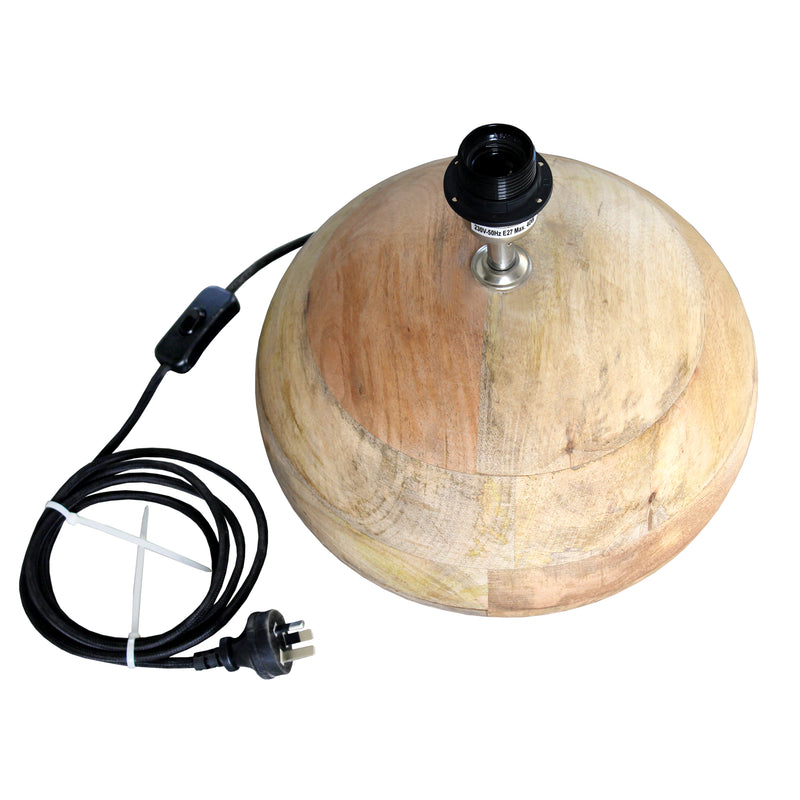 Pebble Large - Natural - Turned Wood Table Lamp