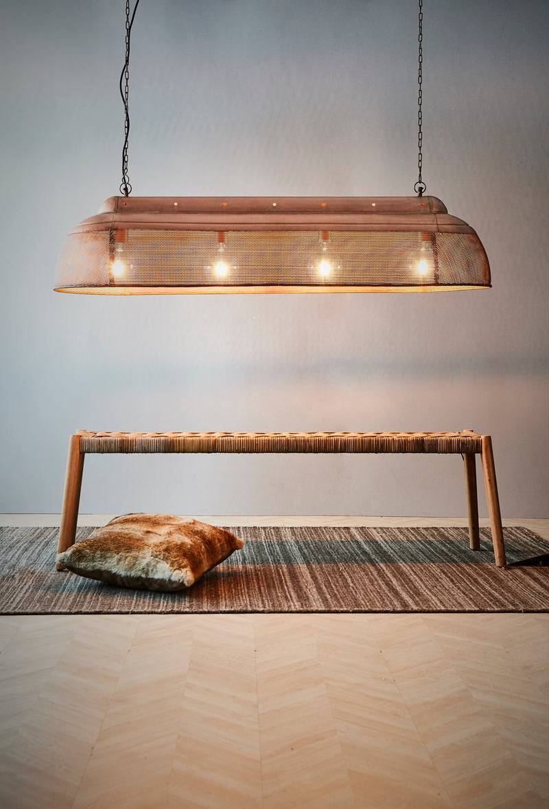 Aged copper shop pendant light