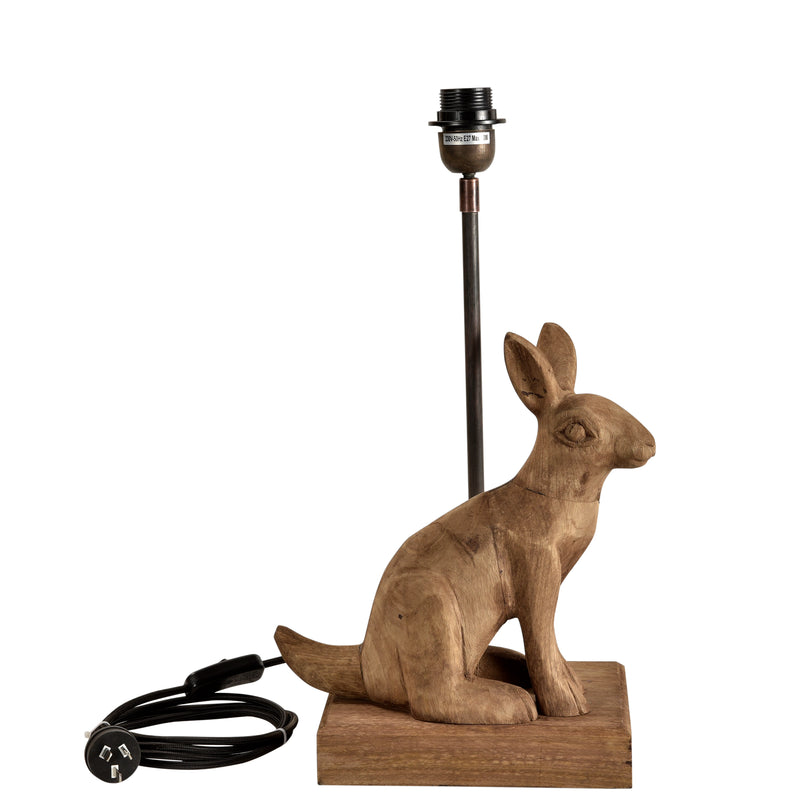 Simon - Dark Natural - Small Wooden Rabbit Table Lamp