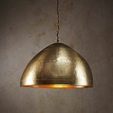 P51 Medium - Antique Brass - Iron Riveted Dome Pendant Light