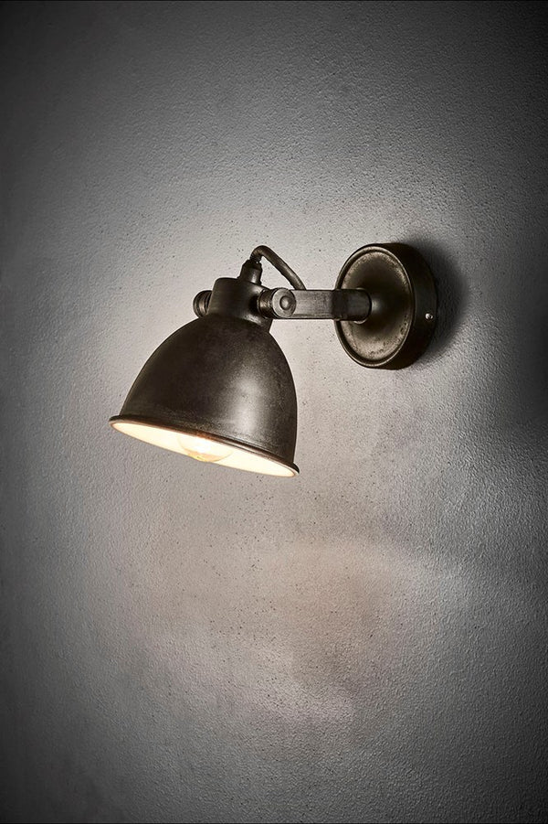 Phoenix Wall - Matt Black and White - Solid Metal Wall Light with Pivoting Shade