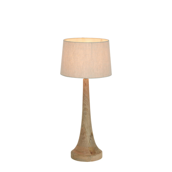 LANCIA SMALL - LIGHT NATURAL - TURNED WOOD SLENDER TABLE LAMP