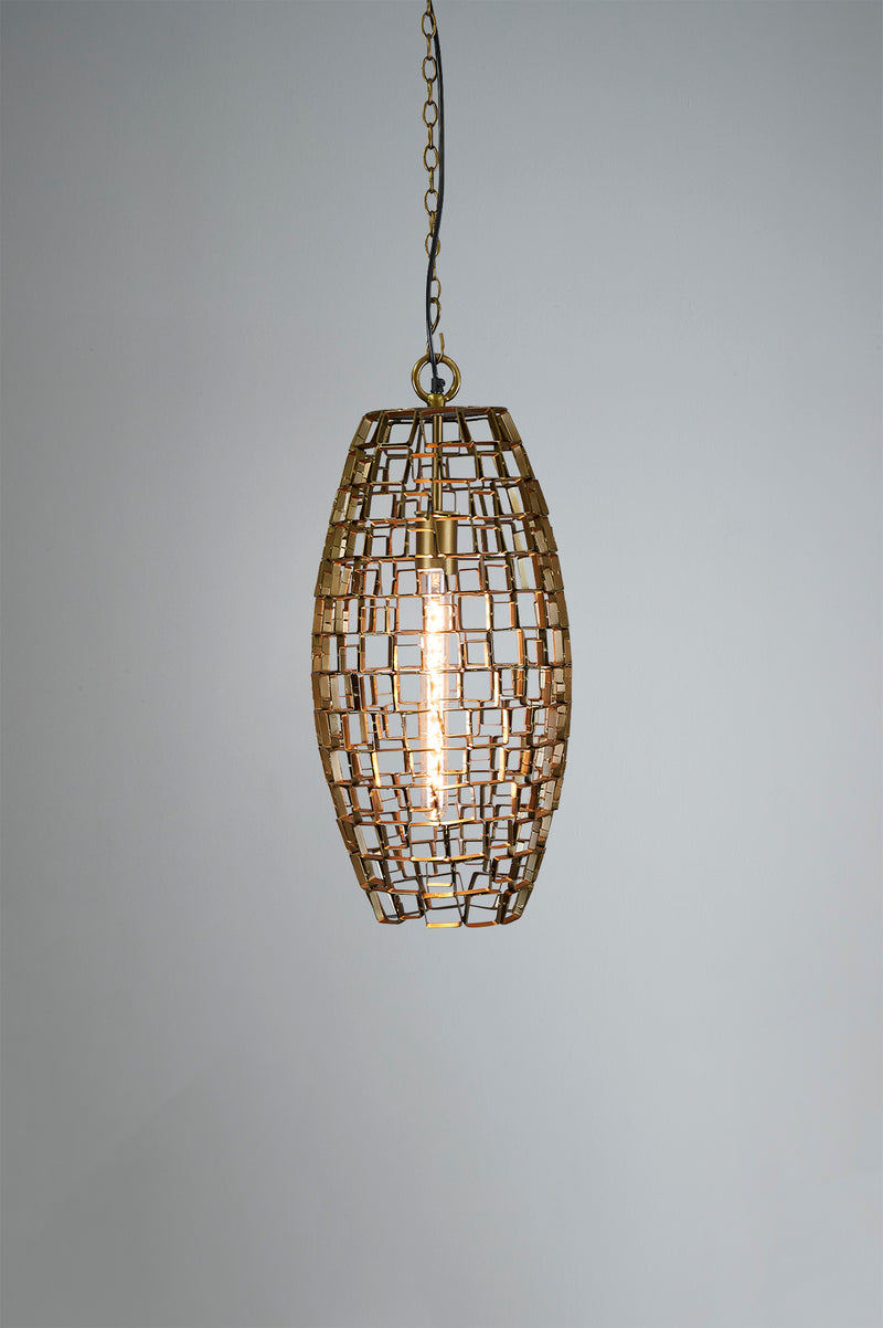 Dali Medium - Antique Brass - Medium Oval Geometric Pendant Light