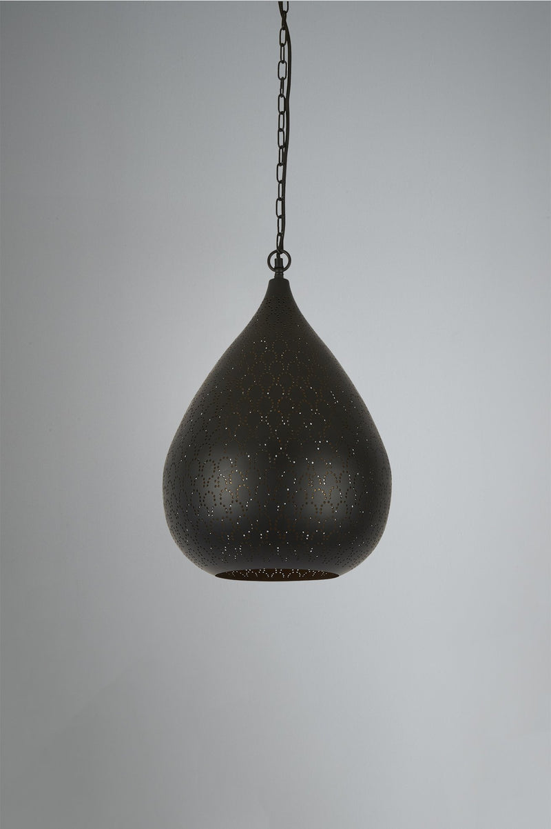 Taipan Perforated Teardrop Pendant Light Black