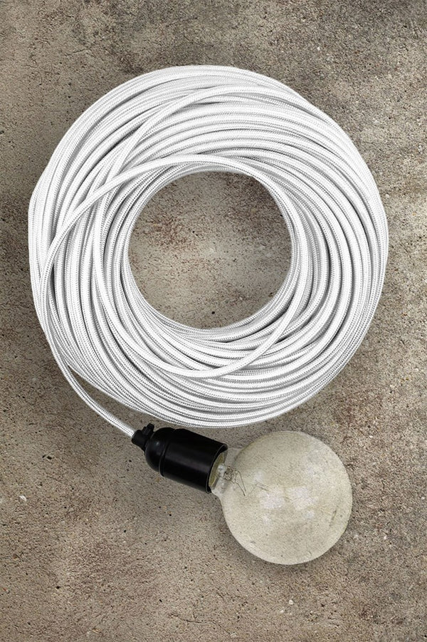 Fabric Electrical Cord - White