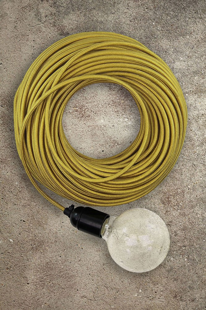 Fabric Electrical Cord - Yellow